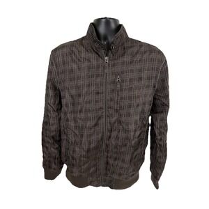 American Rag Men's Jacket Size Large Brown Polyester Silky Exterior Outerwear